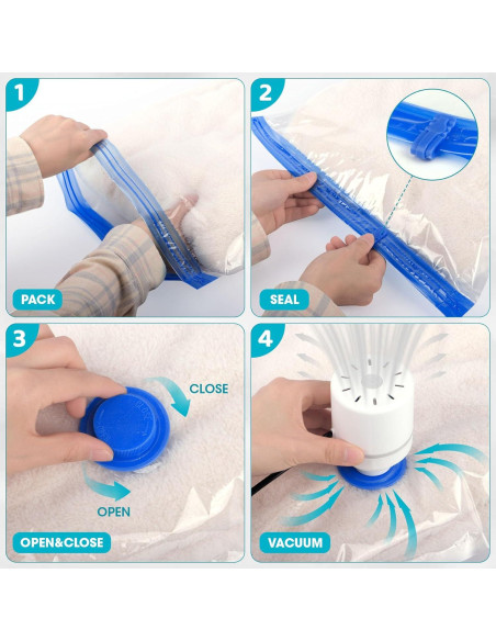 Bolsas de Almacenamiento al Vacío Besslly 20 Piezas Azul