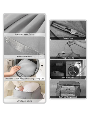 2 Bolsas de Almacenamiento Amugret Compresibles 132L Gris