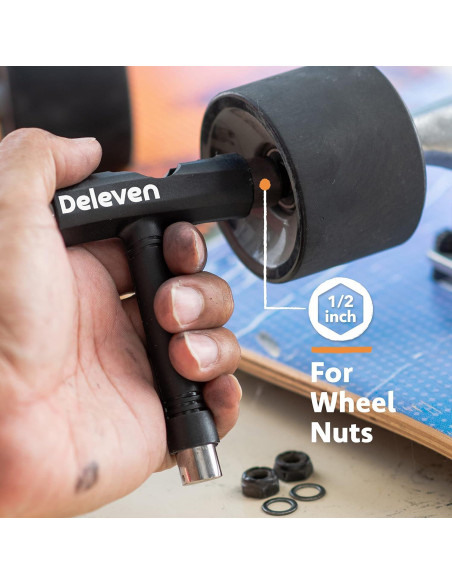 Herramienta de Skate Deleven Todo en Uno Ligera Negra