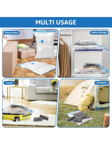 12 Bolsas de Almacenamiento Jumbo Simple Deluxe con Bomba
