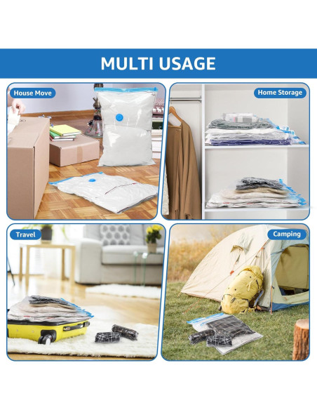 12 Bolsas de Almacenamiento Jumbo Simple Deluxe con Bomba