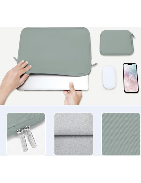 Funda para Laptop MOSISO 13" Neopreno Verde Antiguo
