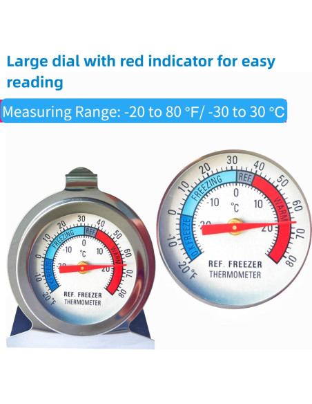 Paquete de 10 termómetros de acero inoxidable YNSSJY -30 a 30 C