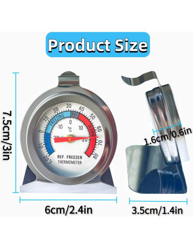 Paquete de 10 termómetros de acero inoxidable YNSSJY -30 a 30 C
