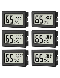 Paquete de 6 Mini Higrómetros Digitales ANFBYOH - Medidor de Humedad y Temperatura Interior