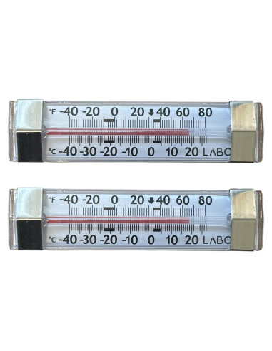 Paquete de 2 termómetros mecánicos Labo para refrigerador