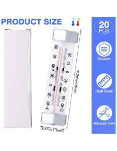 Paquete de 2 termómetros mecánicos Labo para refrigerador 2