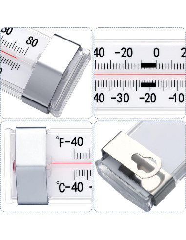 Paquete de 2 termómetros mecánicos Labo para refrigerador
