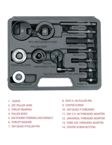 Juego de herramientas DKwoeshg para poleas de dirección y alternador
