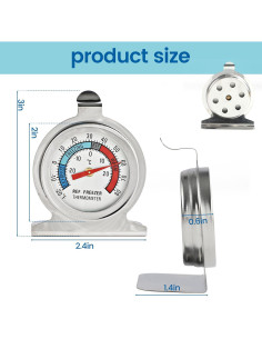 Paquete de 12 termómetros para refrigerador Ysfiuyo -30C a 30C 2