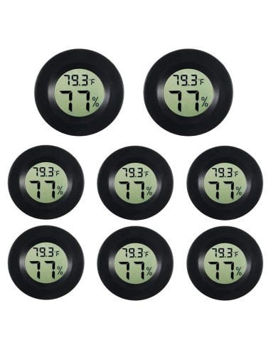 8 Piezas Higrómetro Termómetro Digital AEDIKO Redondo 10cm
