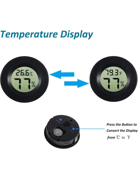 8 Piezas Higrómetro Termómetro Digital AEDIKO Redondo 10cm