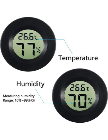 8 Piezas Higrómetro Termómetro Digital AEDIKO Redondo 10cm