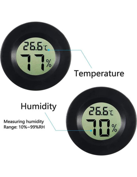 8 Piezas Higrómetro Termómetro Digital AEDIKO Redondo 10cm