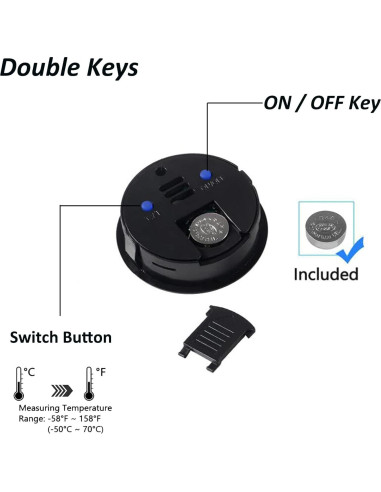 8 Piezas Higrómetro Termómetro Digital AEDIKO Redondo 10cm