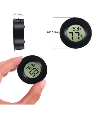 8 Piezas Higrómetro Termómetro Digital AEDIKO Redondo 10cm
