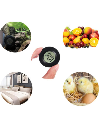 8 Piezas Higrómetro Termómetro Digital AEDIKO Redondo 10cm