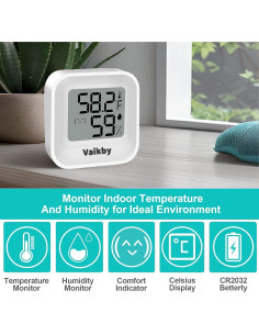 Higrómetro Digital Vaikby 4Pack - Termómetro Interior Preciso 2