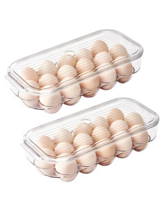 Soporte de Huevos Vacane 2 Paquetes Transparente Apilable 16 Huevos
