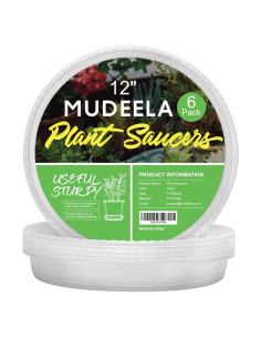 Plato para Plantas MUDEELA 30.48 cm Transparente 6 Piezas