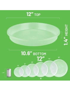 Plato para Plantas MUDEELA 30.48 cm Transparente 6 Piezas 2