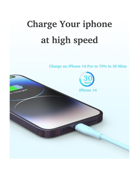 6 Cables Lightning NKNZLY 0.91/1.83/3.05 m MFi iPhone