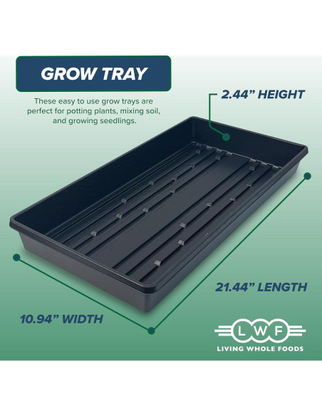 10 Bandejas de Cultivo Living Whole Foods 20x10cm Sin Drenaje