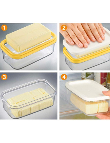 Contenedor de Mantequilla Faddare Rectangular Hermético 10x17cm