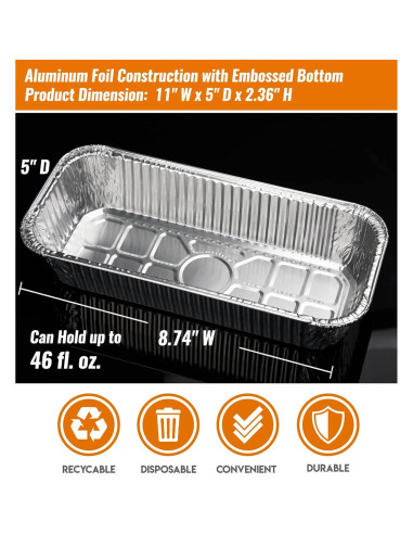 NUPICK 35 Bandejas de Goteo Aluminio para Parrillas Weber