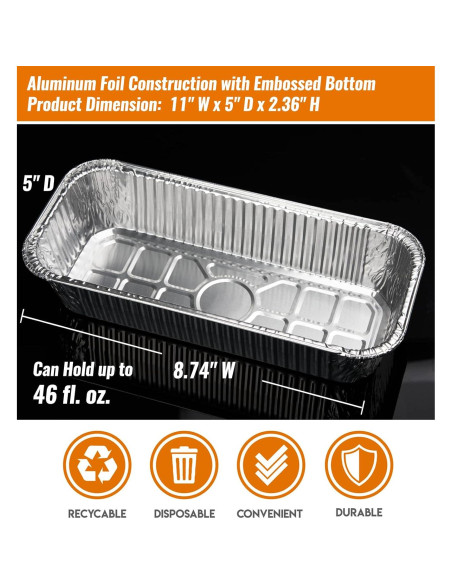 NUPICK 35 Bandejas de Goteo Aluminio para Parrillas Weber