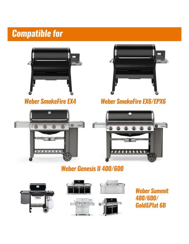 NUPICK 35 Bandejas de Goteo Aluminio para Parrillas Weber