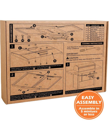 Bandeja de goteo ajustable CaptainGrill 61-76 cm acero inoxidable