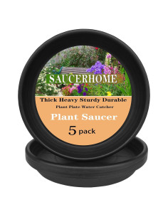 5 Paquetes de Plato para Plantas SAUCERHOME 16.5 cm Negro