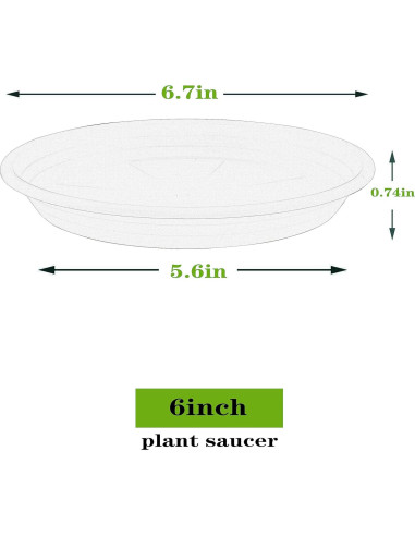 5 Paquetes de Plato para Plantas SAUCERHOME 16.5 cm Negro