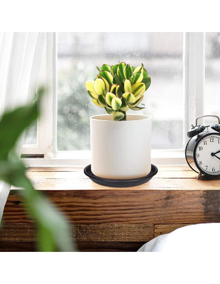 5 Paquetes de Plato para Plantas SAUCERHOME 16.5 cm Negro