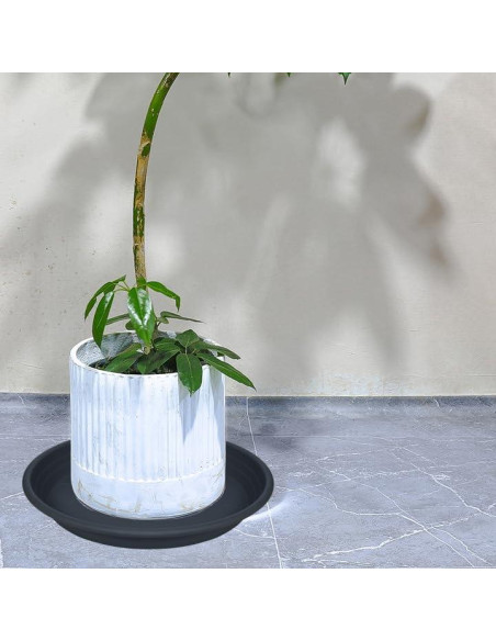 5 Paquetes de Plato para Plantas SAUCERHOME 16.5 cm Negro