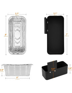 Bandeja de Goteo de Grasa Stanbroil con 10 Forros de Aluminio 2