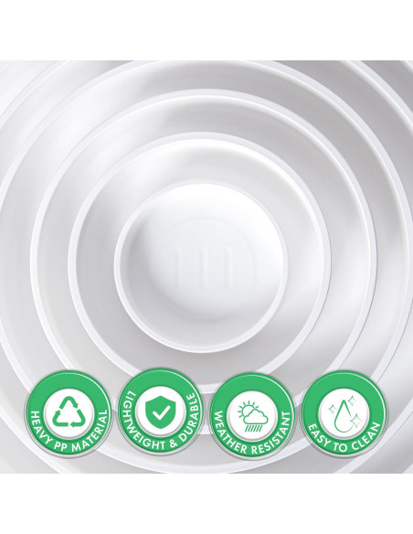 Plato de Planta Phoenix Vine 30.48 cm Blanco Mate con Drenaje