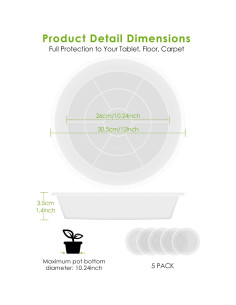 Bandeja para Maceta PACETAP 30 cm, Paquete de 5, Plástico Grueso 2