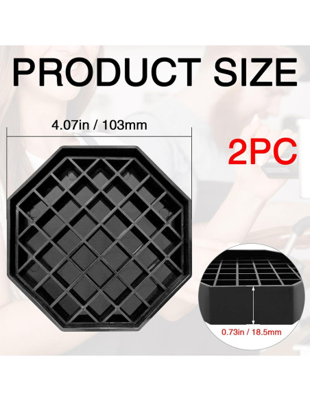 Bandeja de Goteo Octagonal WJYFQFO 10.4cm Plástico Negro 2 Pcs