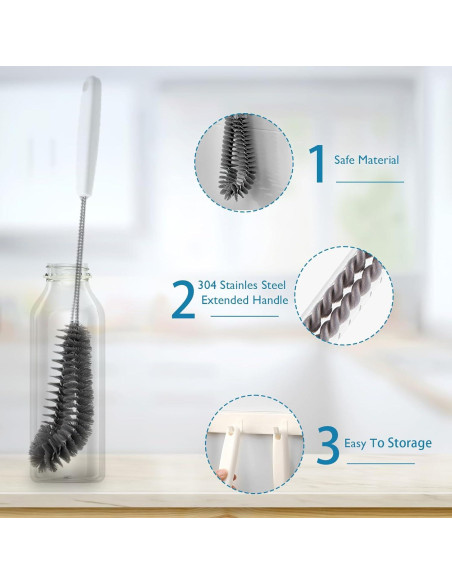 Cepillo de Limpieza de Botellas Kwude 40.6 cm Negro