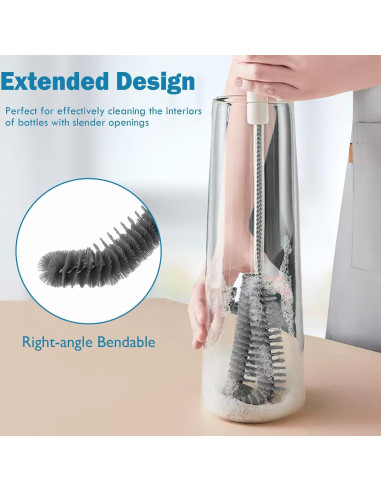 Cepillo de Limpieza de Botellas Kwude 40.6 cm Negro