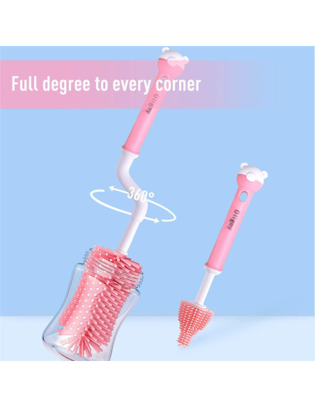 Juego de Cepillos de Limpieza Oligey para Bebés - Silicona 3 en 1