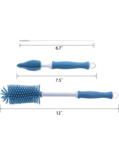 Set de Cepillos de Silicona Auerllcy 3 Piezas para Botellas 2