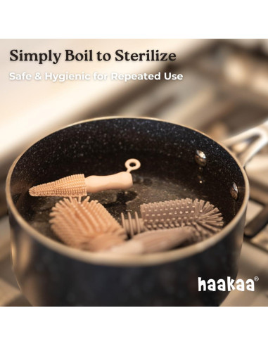 Kit de Cepillos de Limpieza de Silicona Haakaa - 3 Unidades
