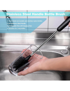 Juego de 4 cepillos de limpieza ToGeeKa para botellas y popotes 2