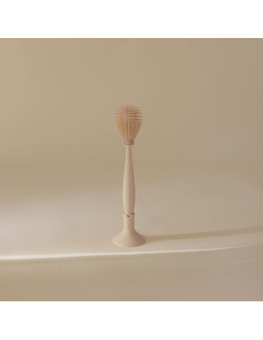 Cepillo de Biberón Mushie Doble Cara Silicona Suave Arena