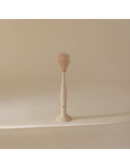 Cepillo de Biberón Mushie Doble Cara Silicona Suave Arena