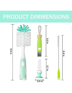 Juego de Cepillos Limpiadores de Biberones Anivona 4 en 1 2