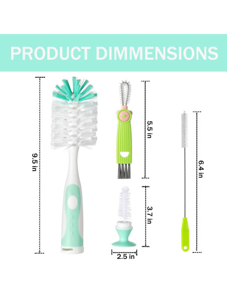 Juego de Cepillos Limpiadores de Biberones Anivona 4 en 1